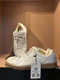 Zara White Leather Low-Top Sneakers with a Natural Gum Sole.